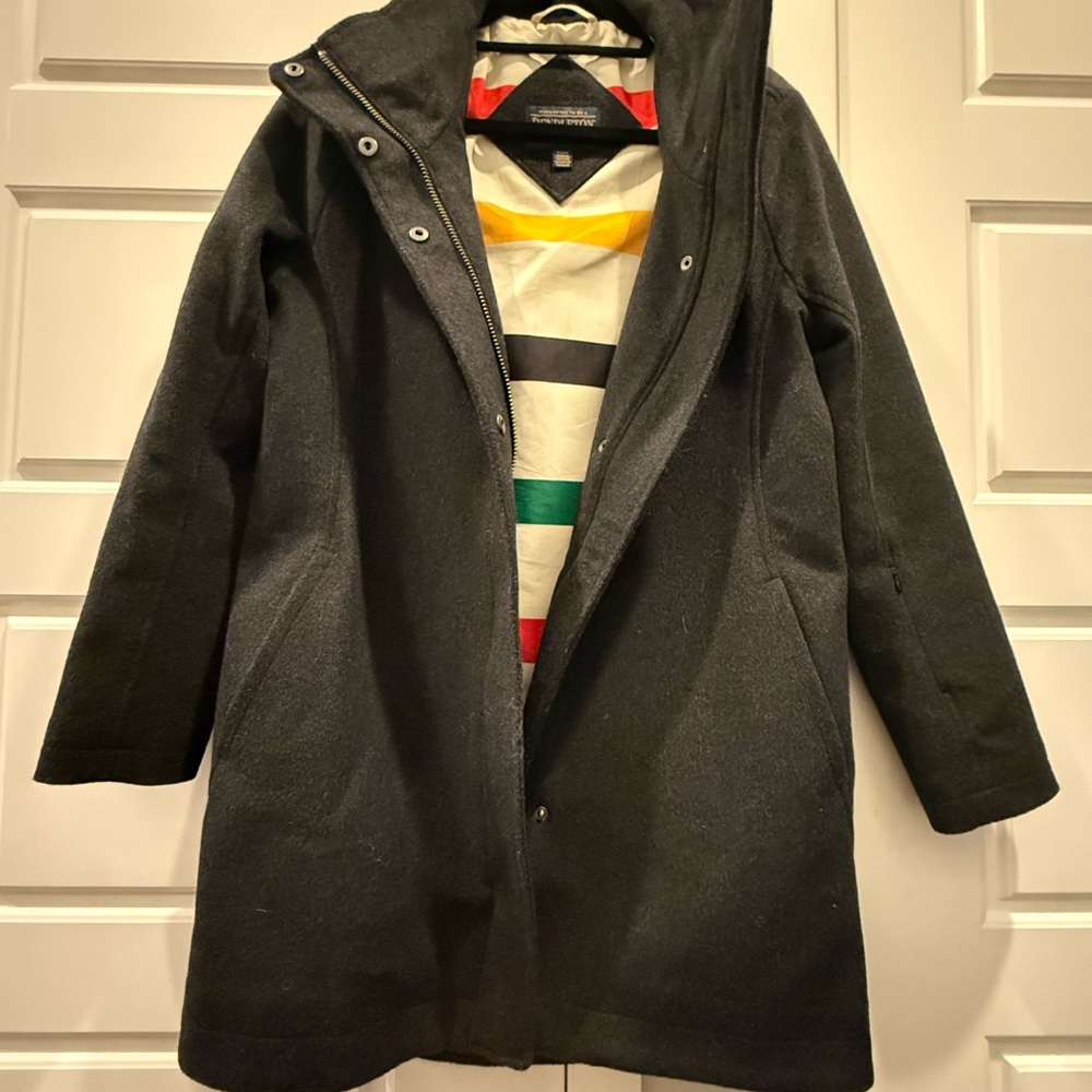 NWT Pendleton Women’s Sz S Charcoal Gray Hooded Parka Coat with Blanket Lining